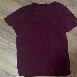Polo Ralph Lauren Rich Burgundy V-Neck Tee size large